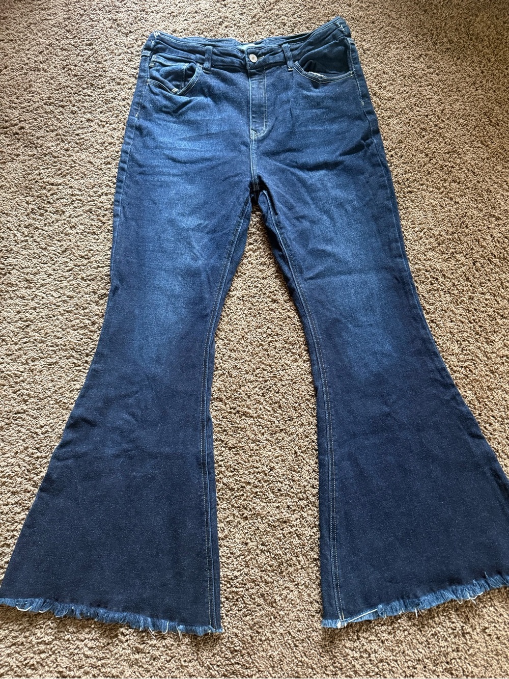 KanCan Dark Blue High-Rise Flare Jeans